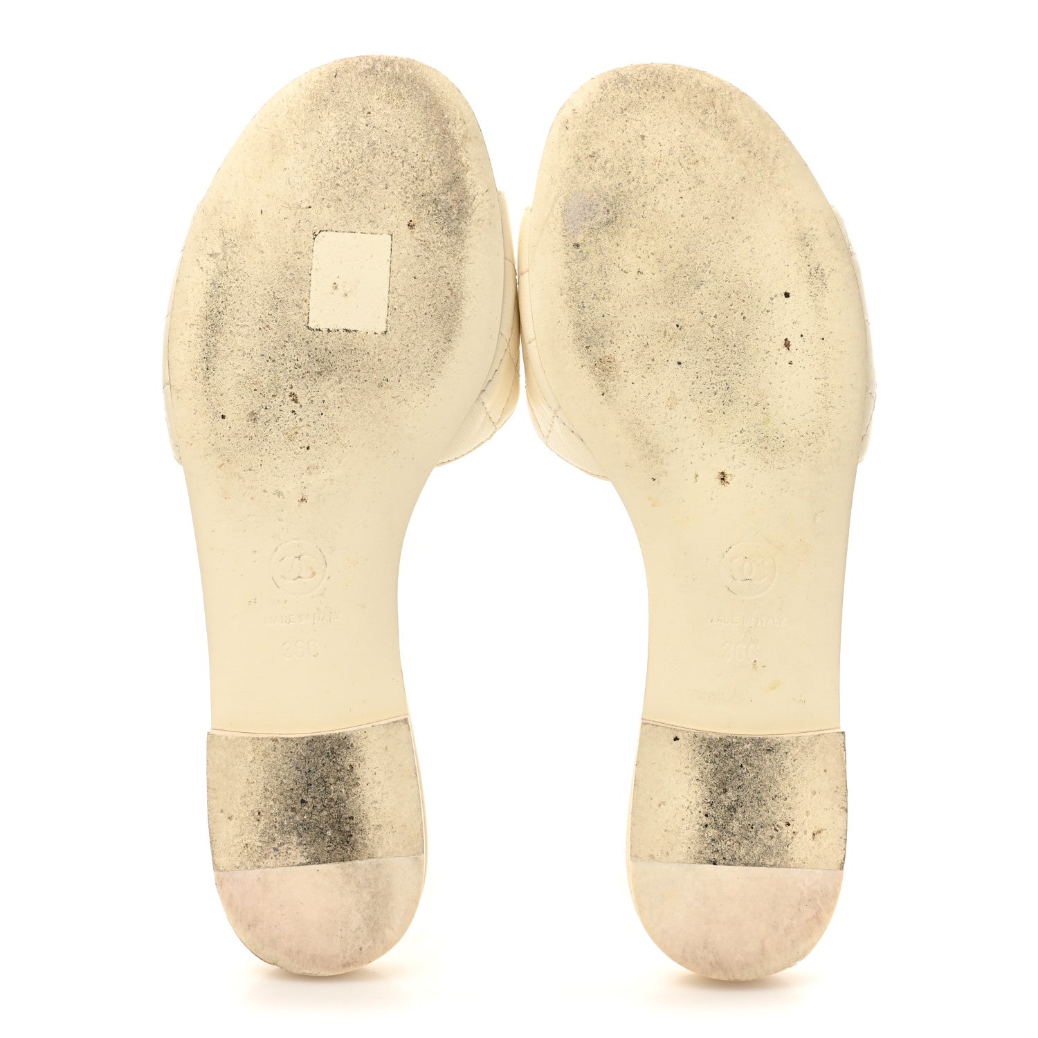 Chanel Lambskin Quilted CC Turnlock Sandals 36 Ivory 6 of 13