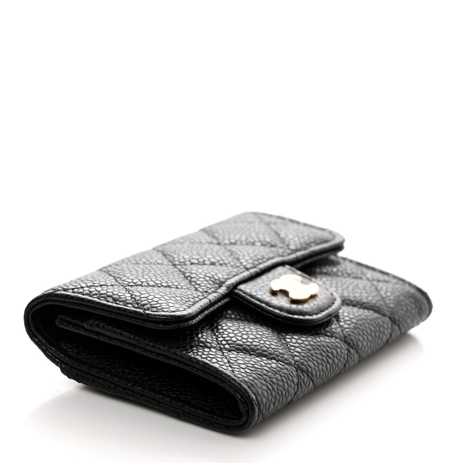 Chanel Caviar Quilted Flap Card Holder Wallet Black 4 of 8