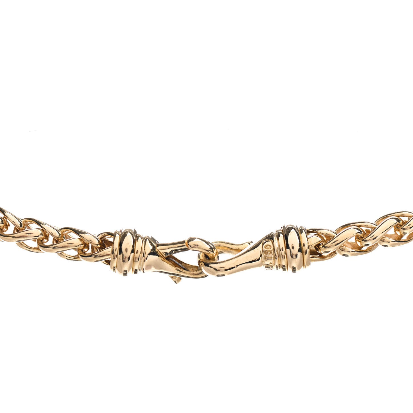 18K Yellow Gold 6mm Wheat Chain Necklace 16"