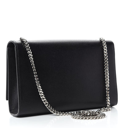 Saint Laurent Grain De Poudre Medium Classic Monogram Kate Satchel Black 3 of 11