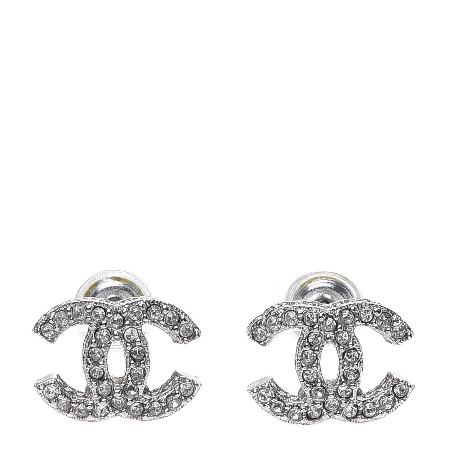 Crystal CC Earrings Silver