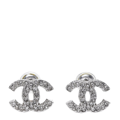 Chanel Crystal CC Earrings Silver 1 of 5