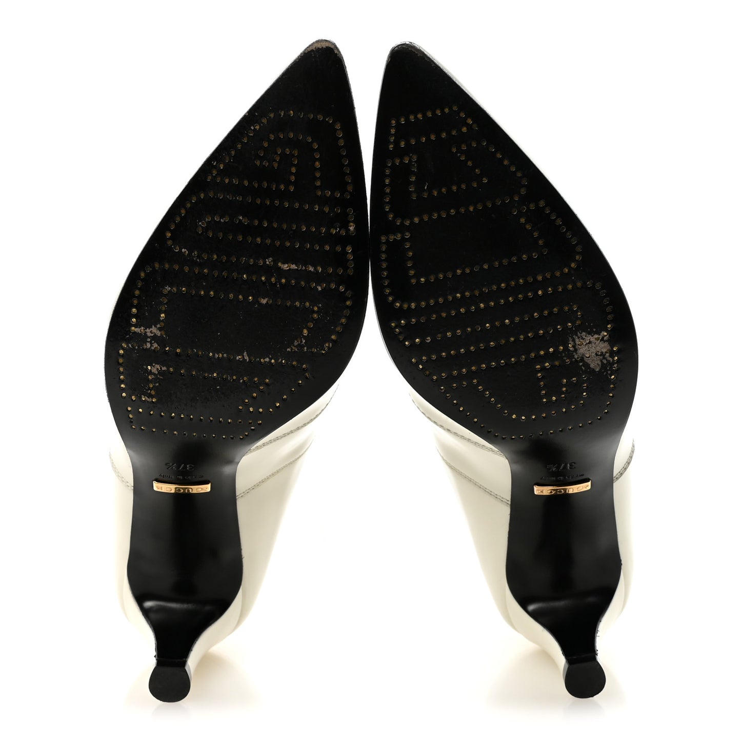 Cordovan Lux Ankle Booties 37.5 Dusty White Black