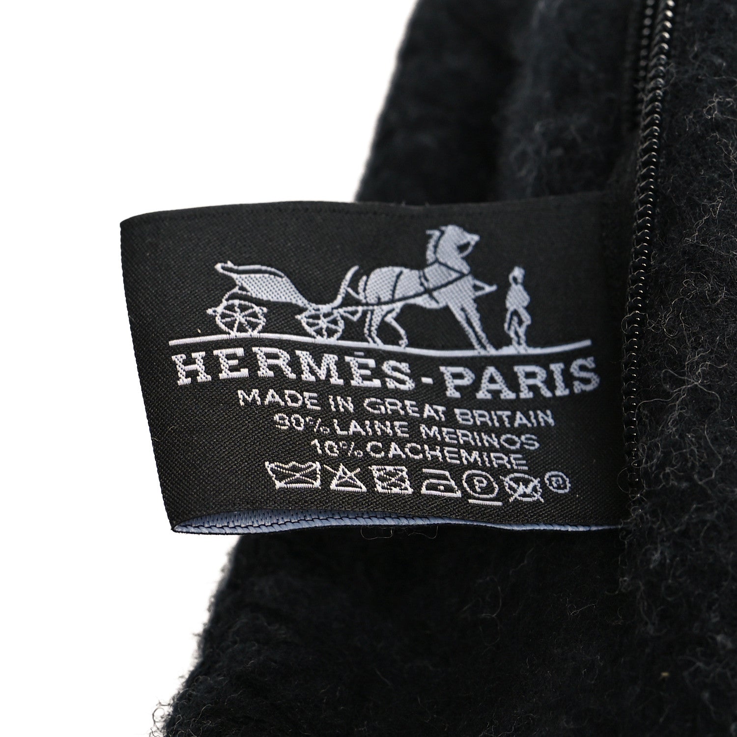 Hermes Wool Cashmere Avalon III Pillow PM Ecru Black 3 of 3