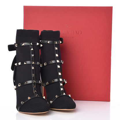 Valentino Garavani Knit Nappa Rockstud Bodytech 105mm Ankle Boots 36 Black 10 of 10