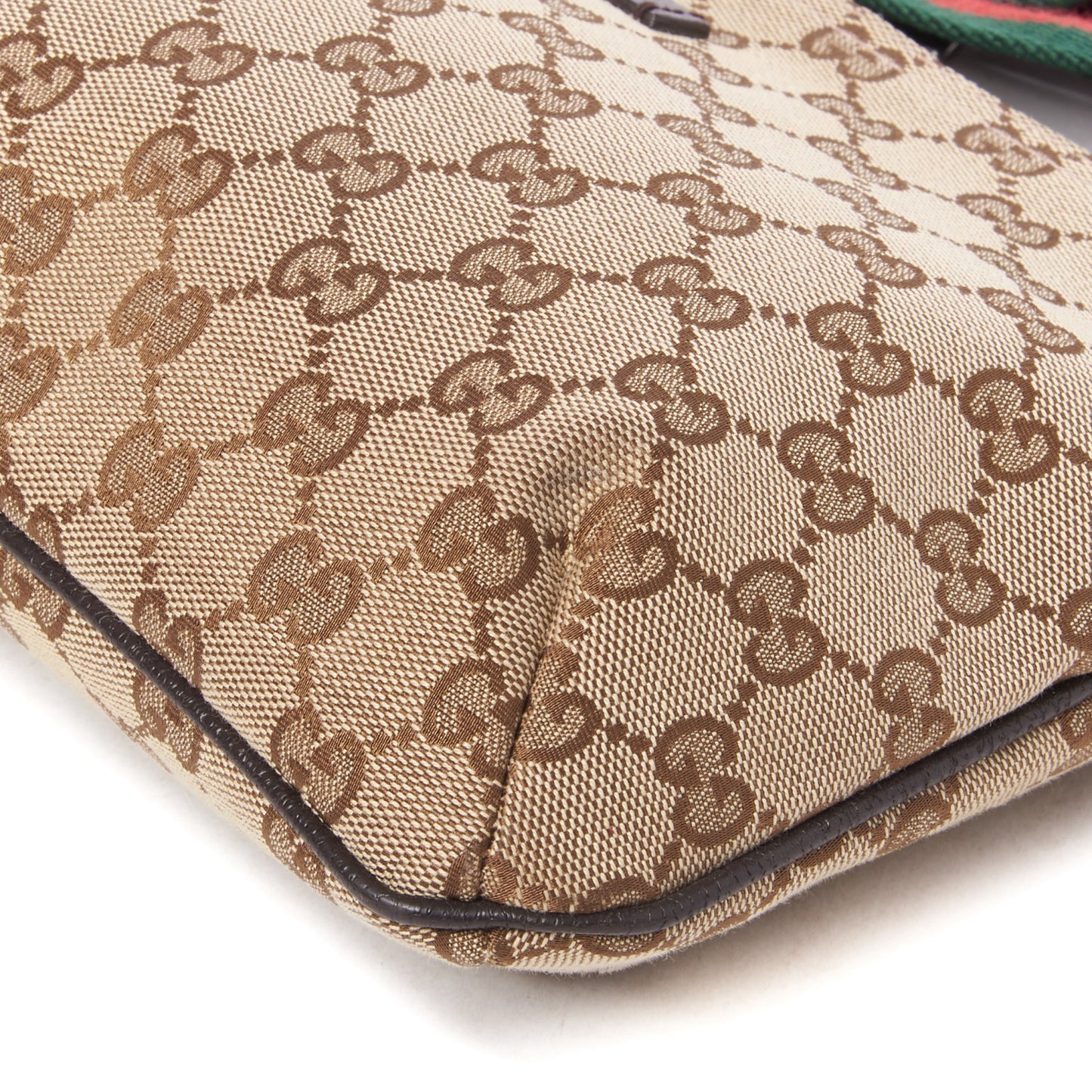 Monogram Web Small Flat Messenger Crossbody Dark Brown