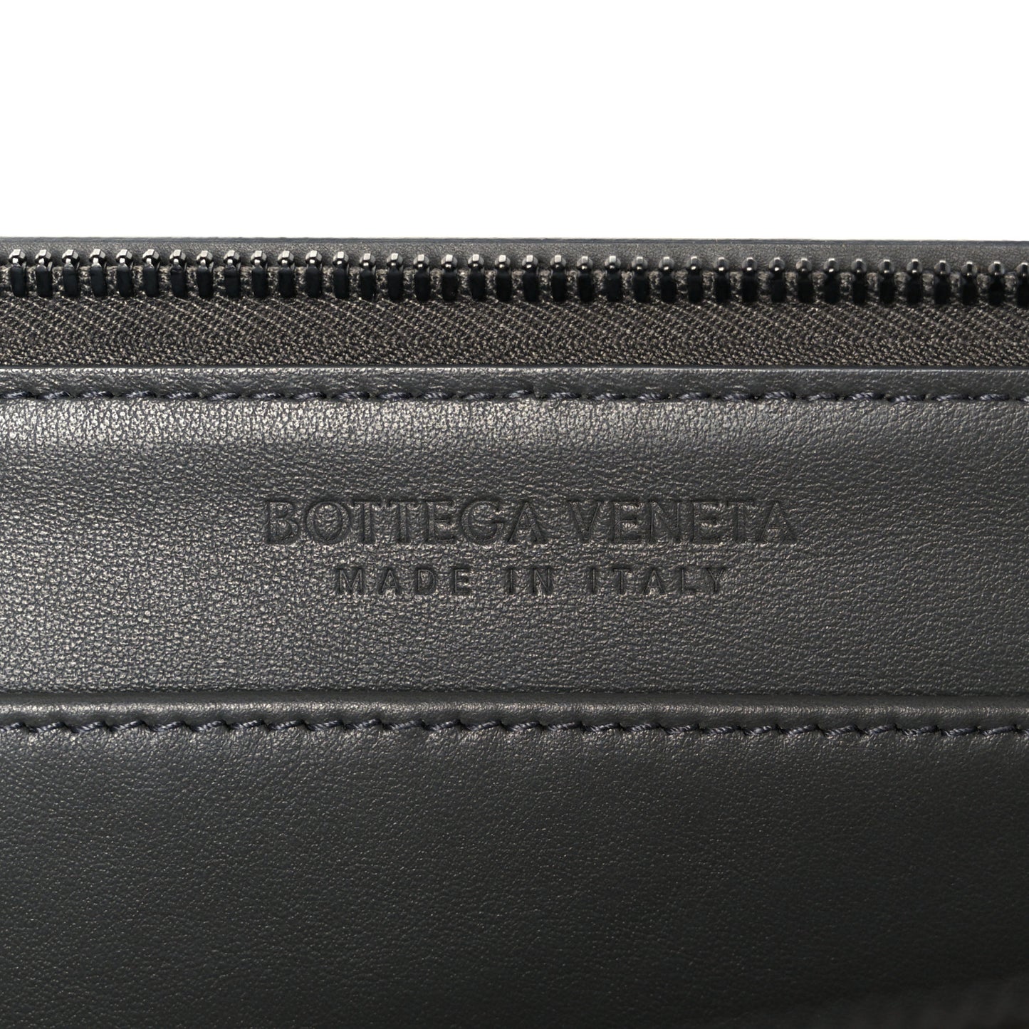 Calfskin Intrecciato Small Document Case Grey