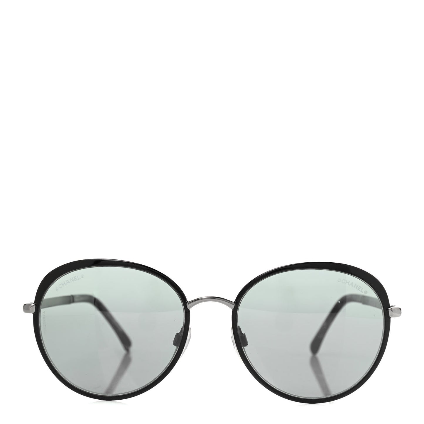 Round Spring Sunglasses 4206 Black Silver