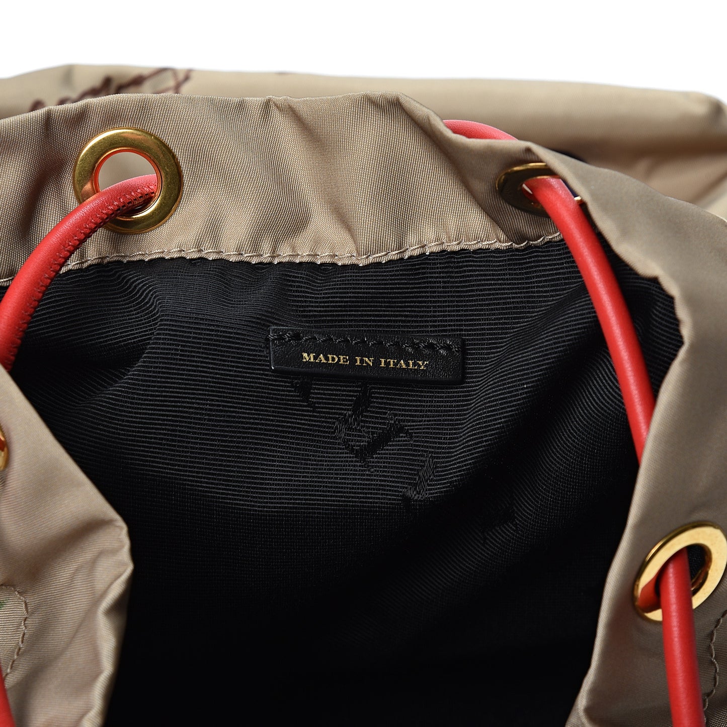 Nylon Print Medium Rucksack Backpack Beige