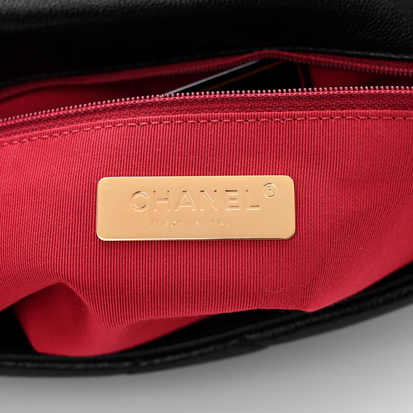Shiny Goatskin Quilted Medium Chanel 19 Flap Black
