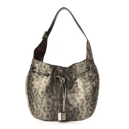 Gucci Lizard Drawstring Hobo Brown 1 of 13