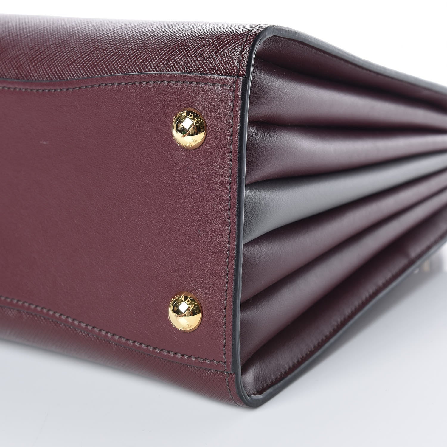 Prada Saffiano City Calfskin Small Bibliothèque Top Handle Granato Marmo 9 of 9