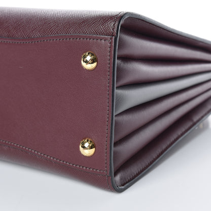 Prada Saffiano City Calfskin Small Bibliothèque Top Handle Granato Marmo 9 of 9