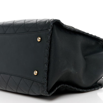 Chanel Iridescent Calfskin Quilted Happy Stitch Shopping Tote Black 10 of 11