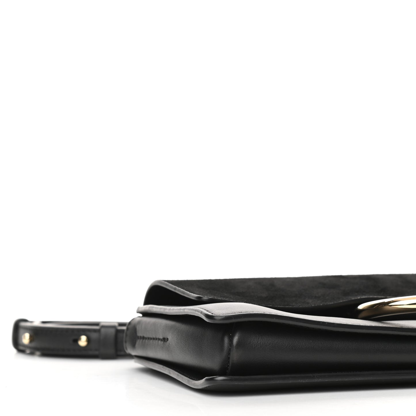 Suede Calfskin Small Faye Shoulder Bag Black