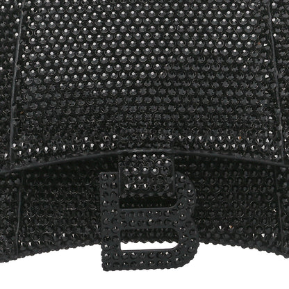 Balenciaga Strass Suede Hourglass Top Handle Bag XS Black Jet 8 of 11