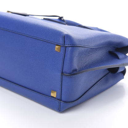 MCM Grained Calfskin Medium Milla Tote Blue 8 of 9