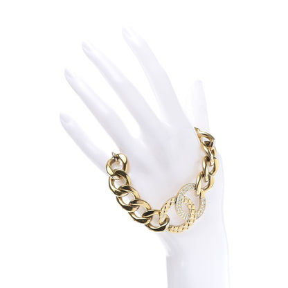Chanel Baguette Crystal Quilted CC Chain Bracelet Gold 2 of 5