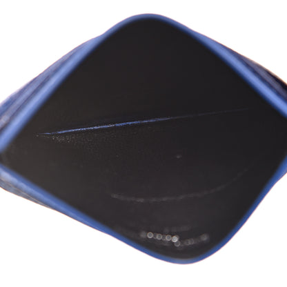 Saint Laurent Grain De Poudre Matelasse Chevron Credit Monogram Card Case Blue Majorelle 5 of 8