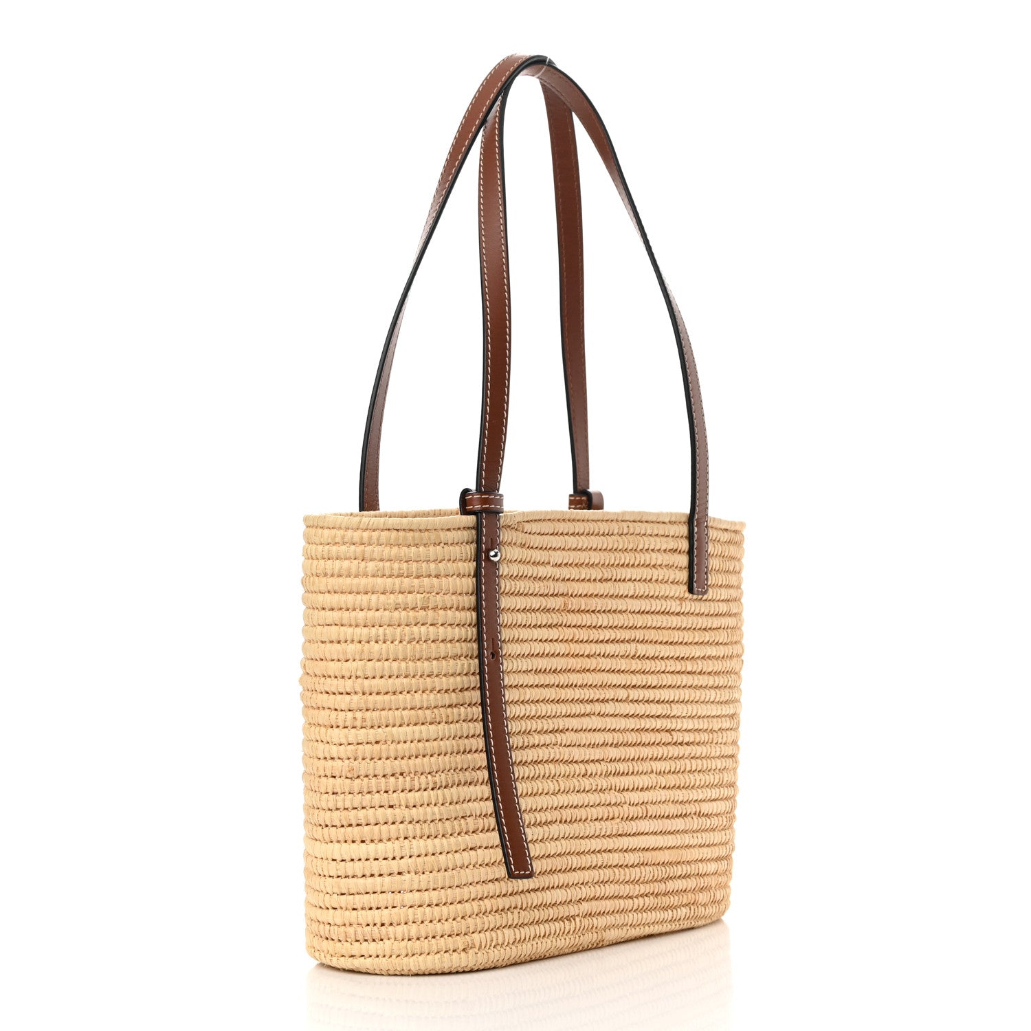 Loewe Raffia Small Square Basket Tote Bag Natural 3 of 15