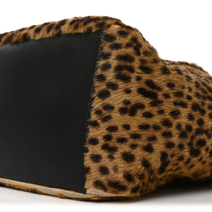 Saint Laurent Pony Hair Nappa Leopard Print Le 5 A 7 Bea Tote Earth Black 9 of 11