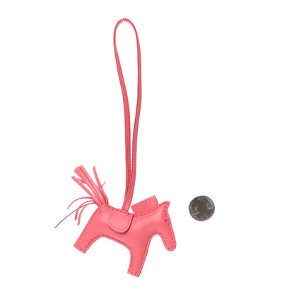 Hermes Milo Lambskin Grigri Rodeo Horse Bag Charm PM Rose Azalee 2 of 4