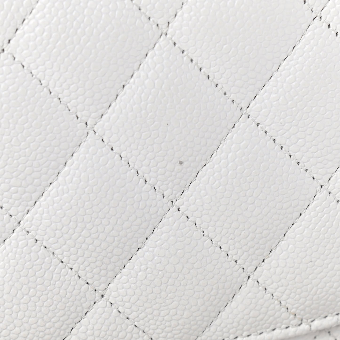 Caviar Quilted Medium Double Flap White