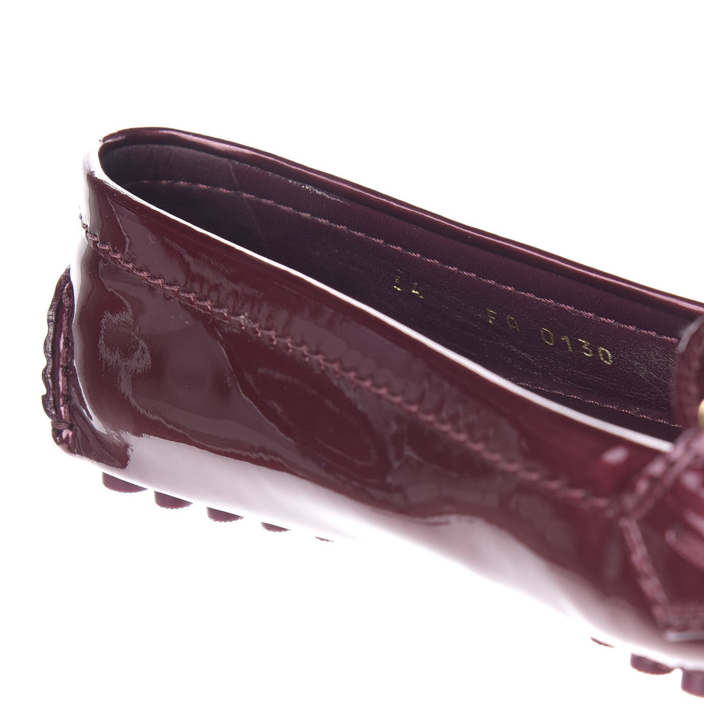 Patent Calfskin Oxford Loafers 34 Rouge Fauviste