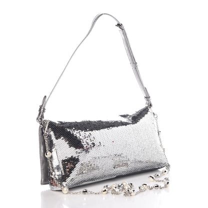 Miu Miu Paillettes Sequin Flap Silver 4 of 9