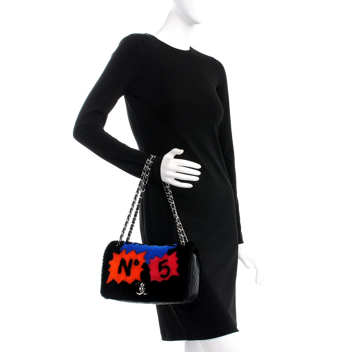 Shearling Lambskin Medium 100% Flap Black