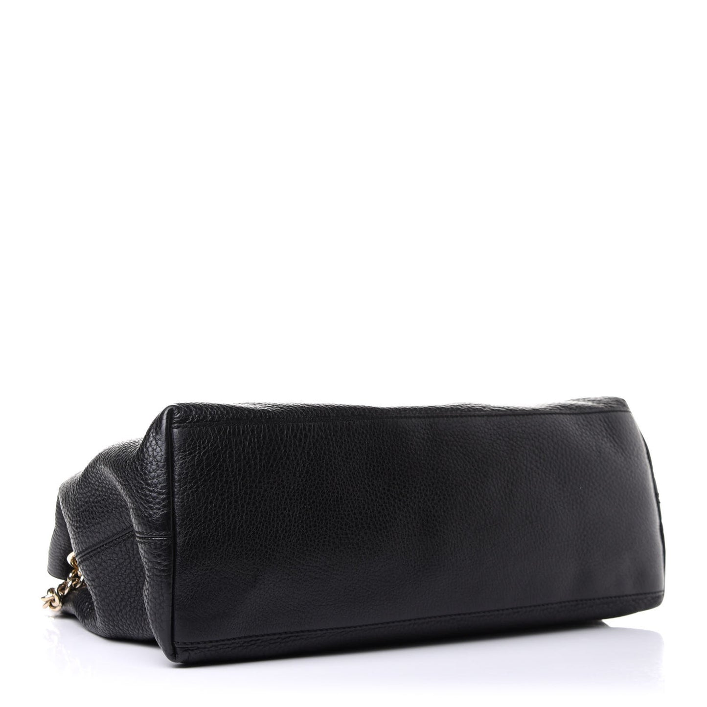 Pebbled Calfskin Medium Soho Chain Shoulder Bag Black