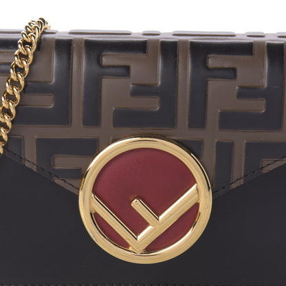 Fendi Vitello Liberty F is Fendi Bi-Color FF 1974 Embossed Envelope Belt Bag Maya Black 10 of 11