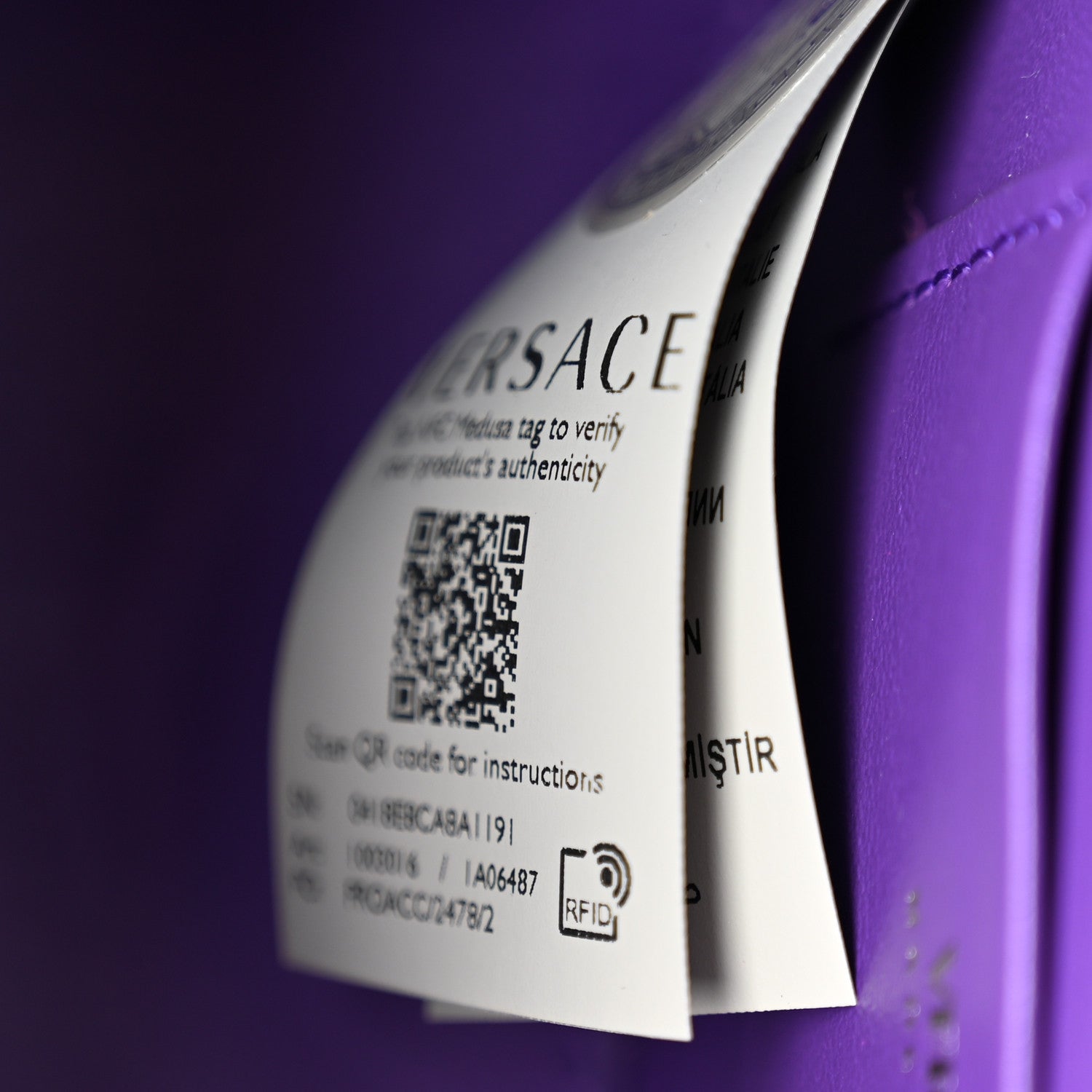 Versace Satin Crystal Studded Mini La Medusa Bag Purple 7 of 11