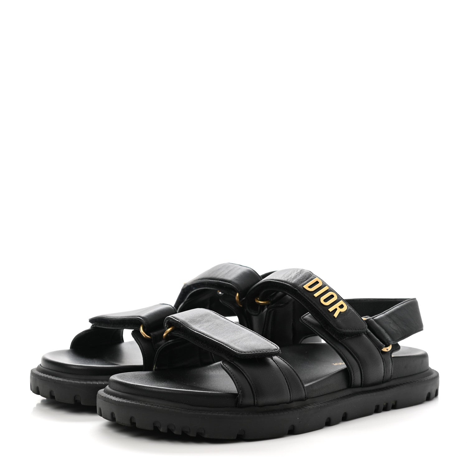 Christian Dior Lambskin Dioract 10mm Sandals 40 Black 3 of 8