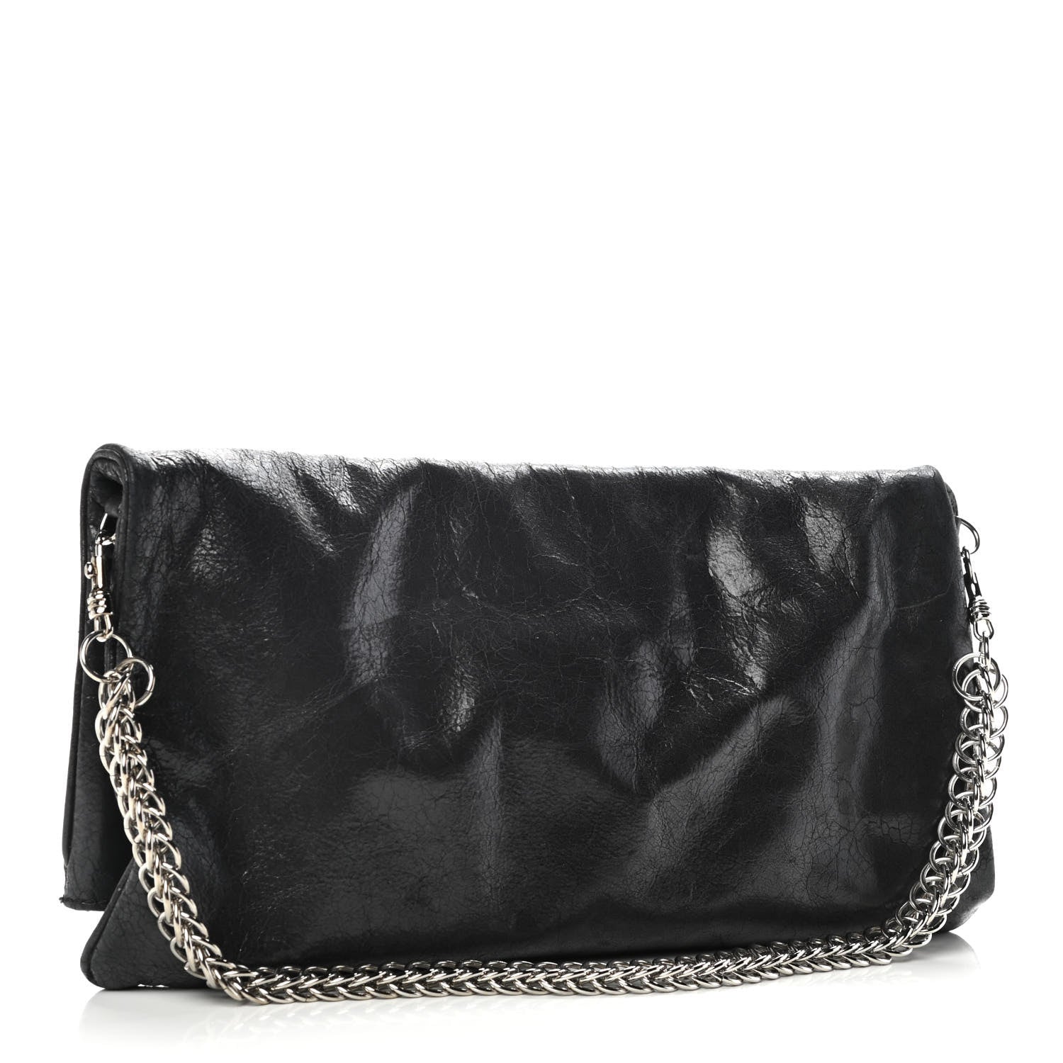 Givenchy Crinkled Patent Envelope Folded Clutch Black 3 of 13