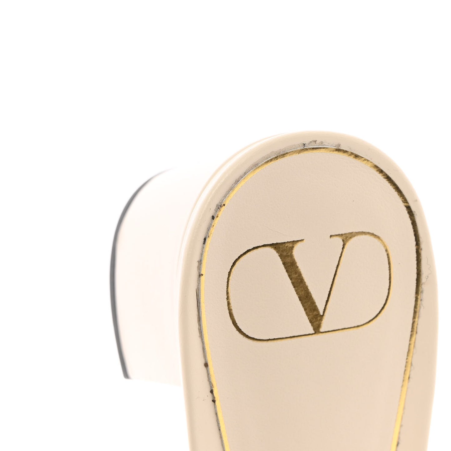 Calfskin Roman Stud 60mm Slide Sandals 37.5 Ivory