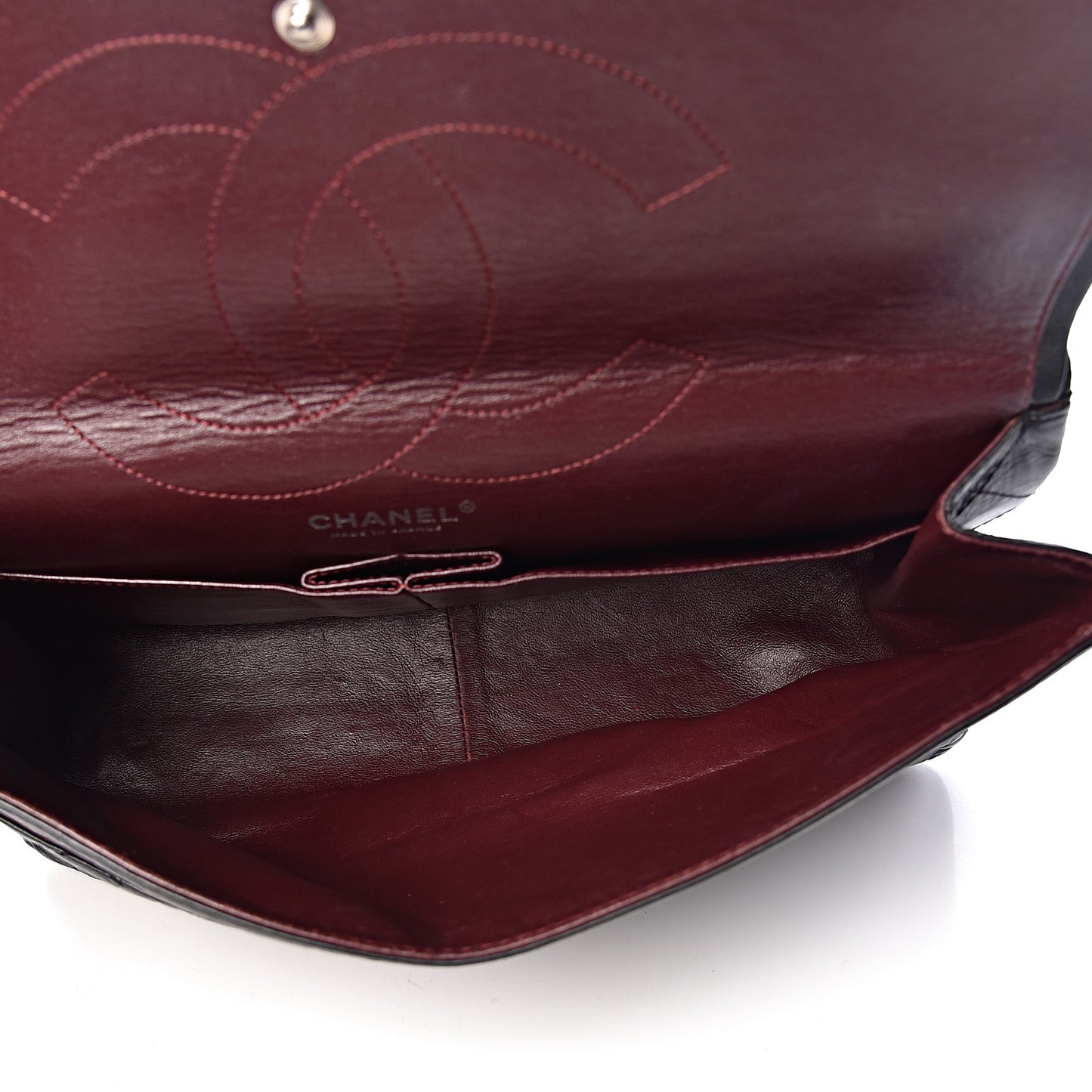 Aged Calfskin Quilted 2.55 Reissue 227 Flap Black