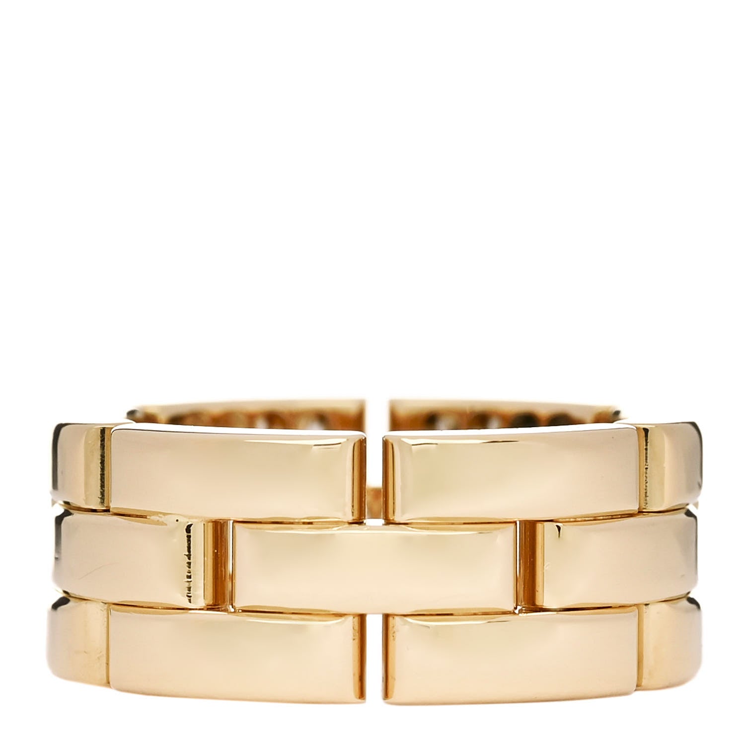 Cartier 18K Gold Diamond Maillon Panthere 3 Half Rows Paved Ring 48/4.5 3 of 6
