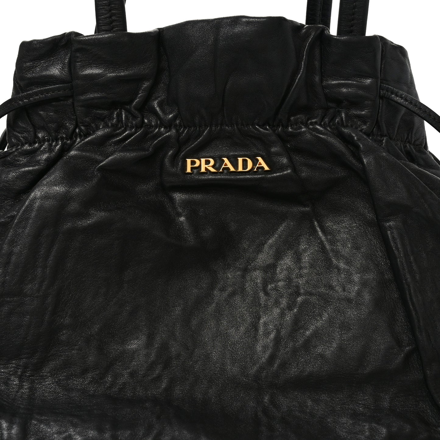Nappa Antique Drawstring Tote Black