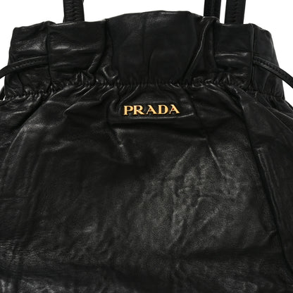 Prada Nappa Antique Drawstring Tote Black 7 of 9