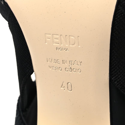 Fendi X JOSHUA VIDES Mesh Sequin Floral Embroidered Colibri 85mm Slingback Pumps 40 Black 6 of 8