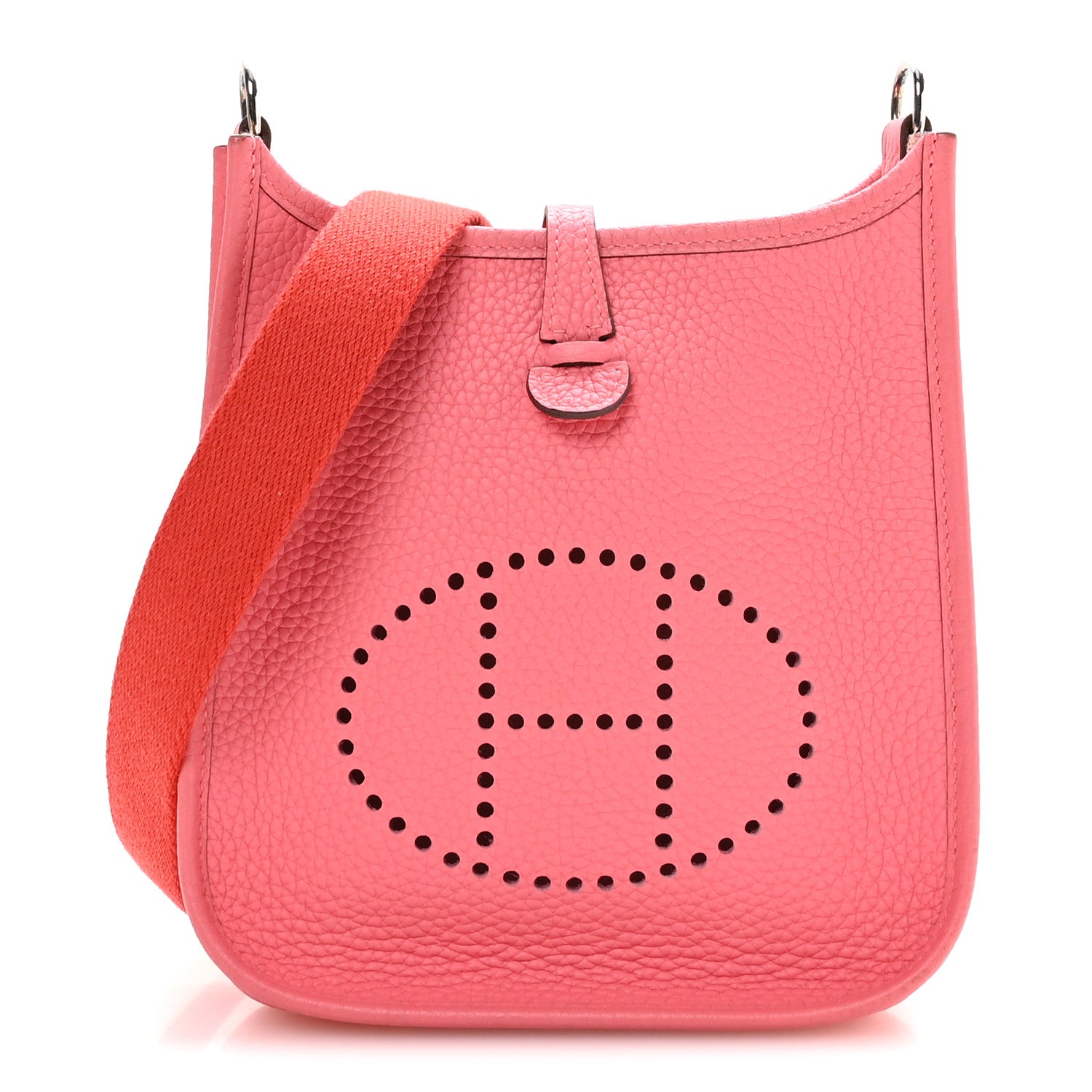 Hermes Taurillon Clemence Amazone Evelyne TPM Rose Azalee Rouge Pivoine 1 of 10