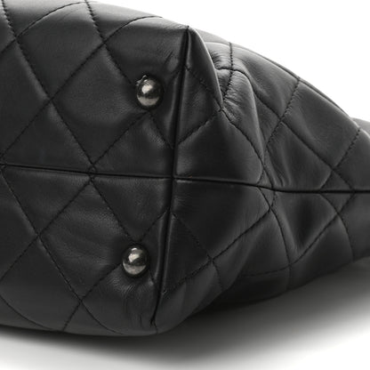 Chanel Sheepskin Quilted Chain Handle Large Shopping Tote Black 10 of 10