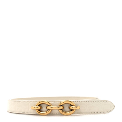 Saint Laurent Calfskin Crocodile Embossed Maillon 20mm Cintura Belt 80 32 Crema Soft 1 of 5