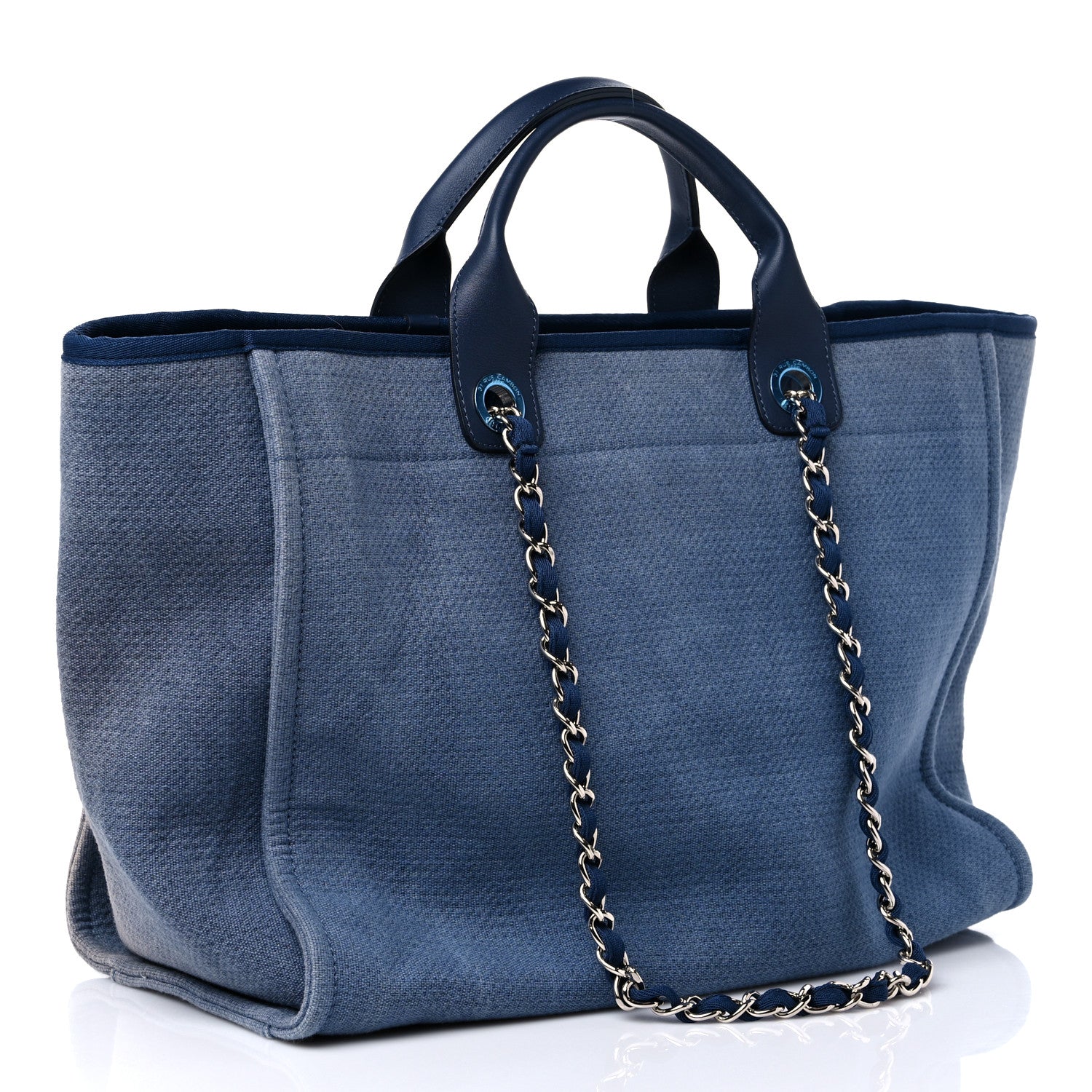 Chanel Canvas Medium Deauville Tote Blue 3 of 15