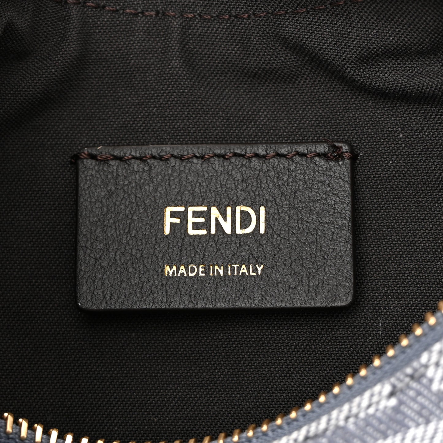 Denim Vitello King F is Fendi FF Embroidered Mini Fendigraphy Hobo Bag Blue Brown