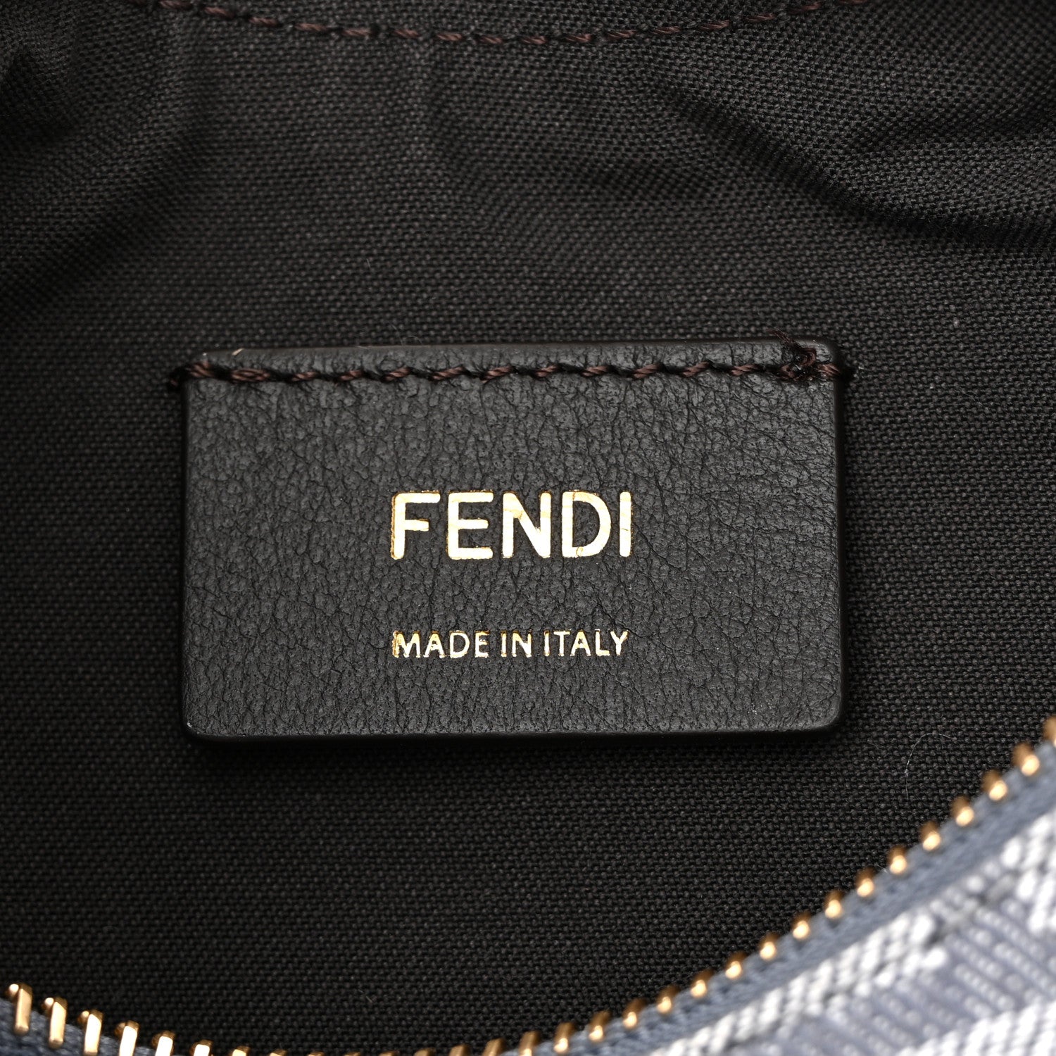 Fendi Denim Vitello King F is Fendi FF Embroidered Mini Fendigraphy Hobo Bag Blue Brown 6 of 11