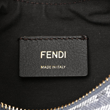 Fendi Denim Vitello King F is Fendi FF Embroidered Mini Fendigraphy Hobo Bag Blue Brown 6 of 11