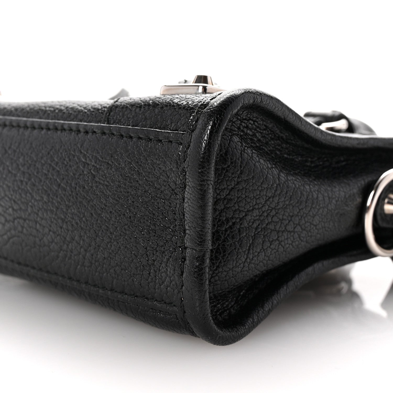 Balenciaga Chevre Silver Metallic Edge Hardware Nano City Black 9 of 9