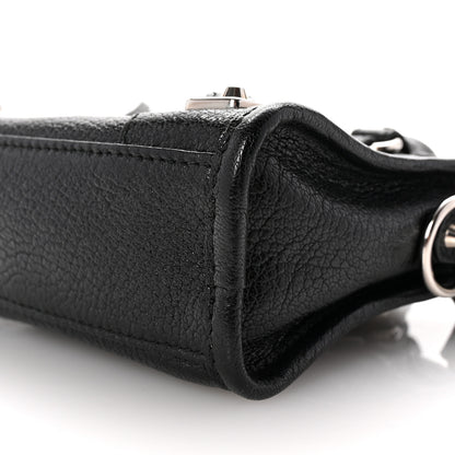 Balenciaga Chevre Silver Metallic Edge Hardware Nano City Black 9 of 9